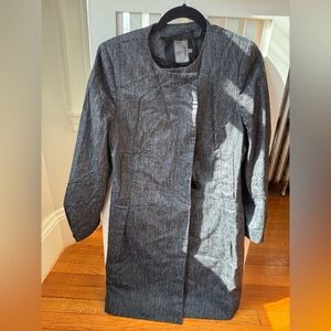 Mint brand double breasted long suit jacket with skirt.